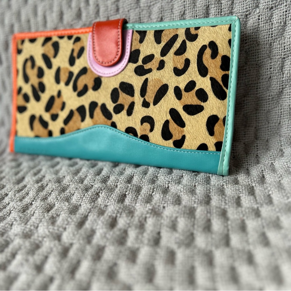 Leopard Print Wallet with Colorful Trim